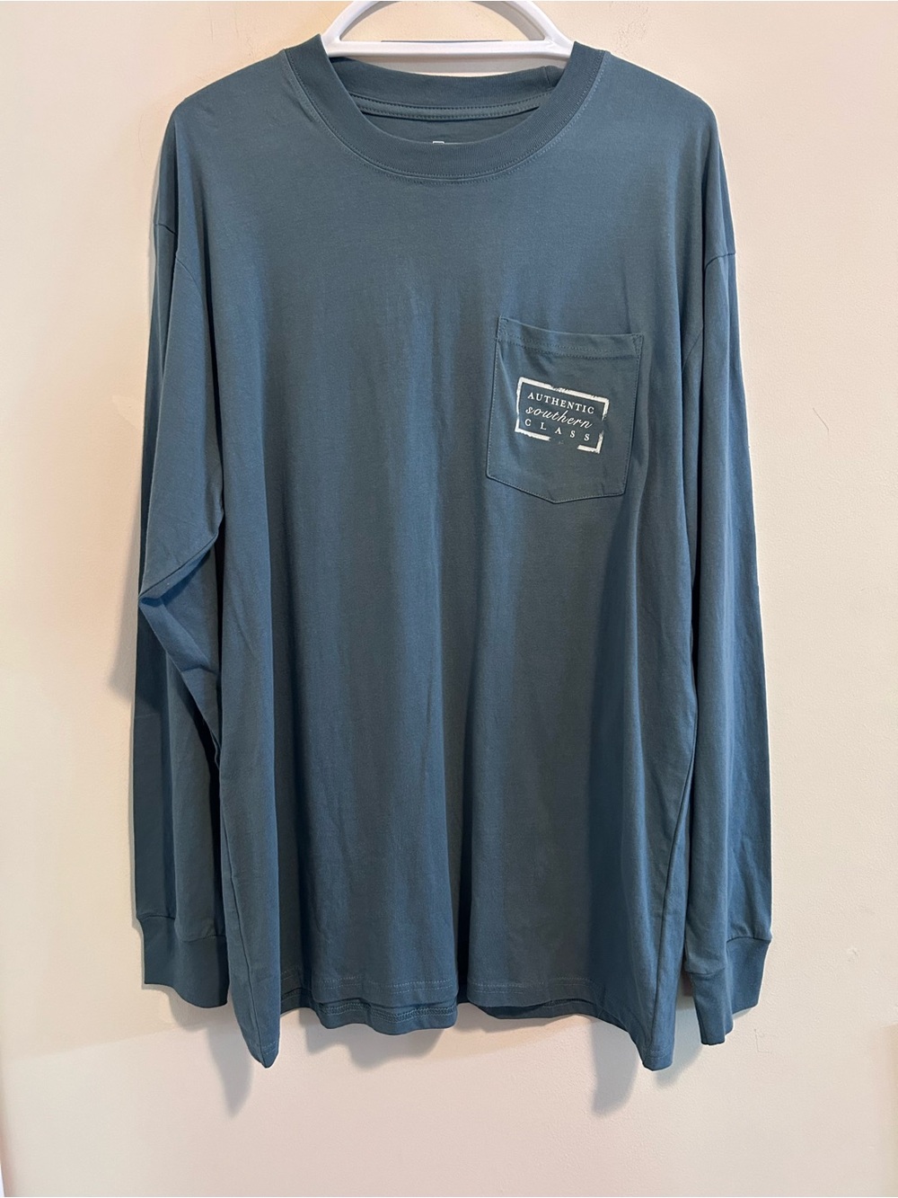 Southern Marsh Men's Long-Sleeve Pocket Tee in Slate Teal